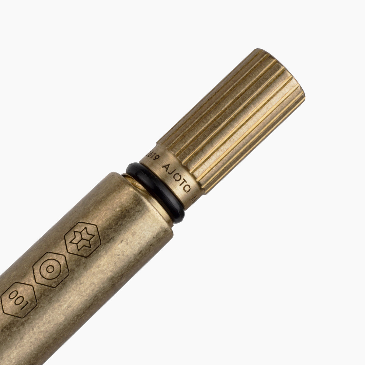 AJOTO Brass Natural Brushed Rollerball Pen