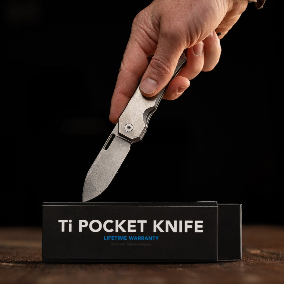 Big Idea Design: Ti Pocket Knife - Stonewashed Titanium Framelock -  CPM-S35VN