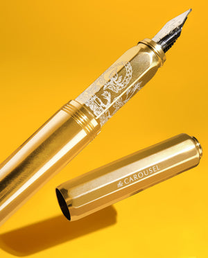 Ferris Wheel Press - Aluminum Carousel Fountain Pen (Plaited Gold Tress)