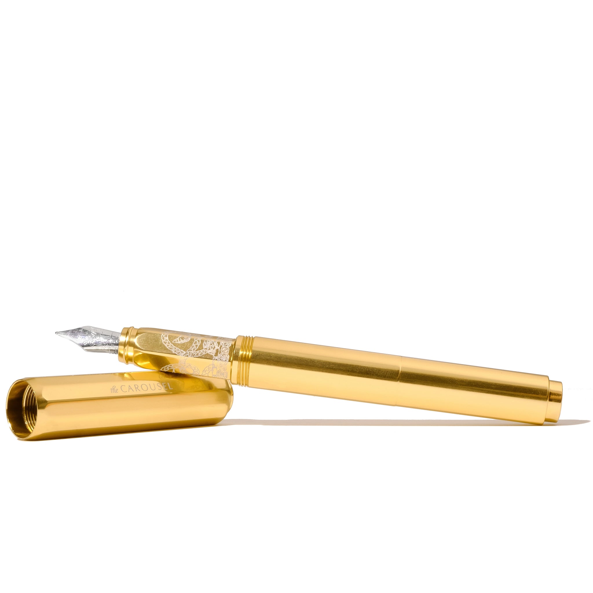 Ferris Wheel Press - Aluminum Carousel Fountain Pen (Plaited Gold Tress)