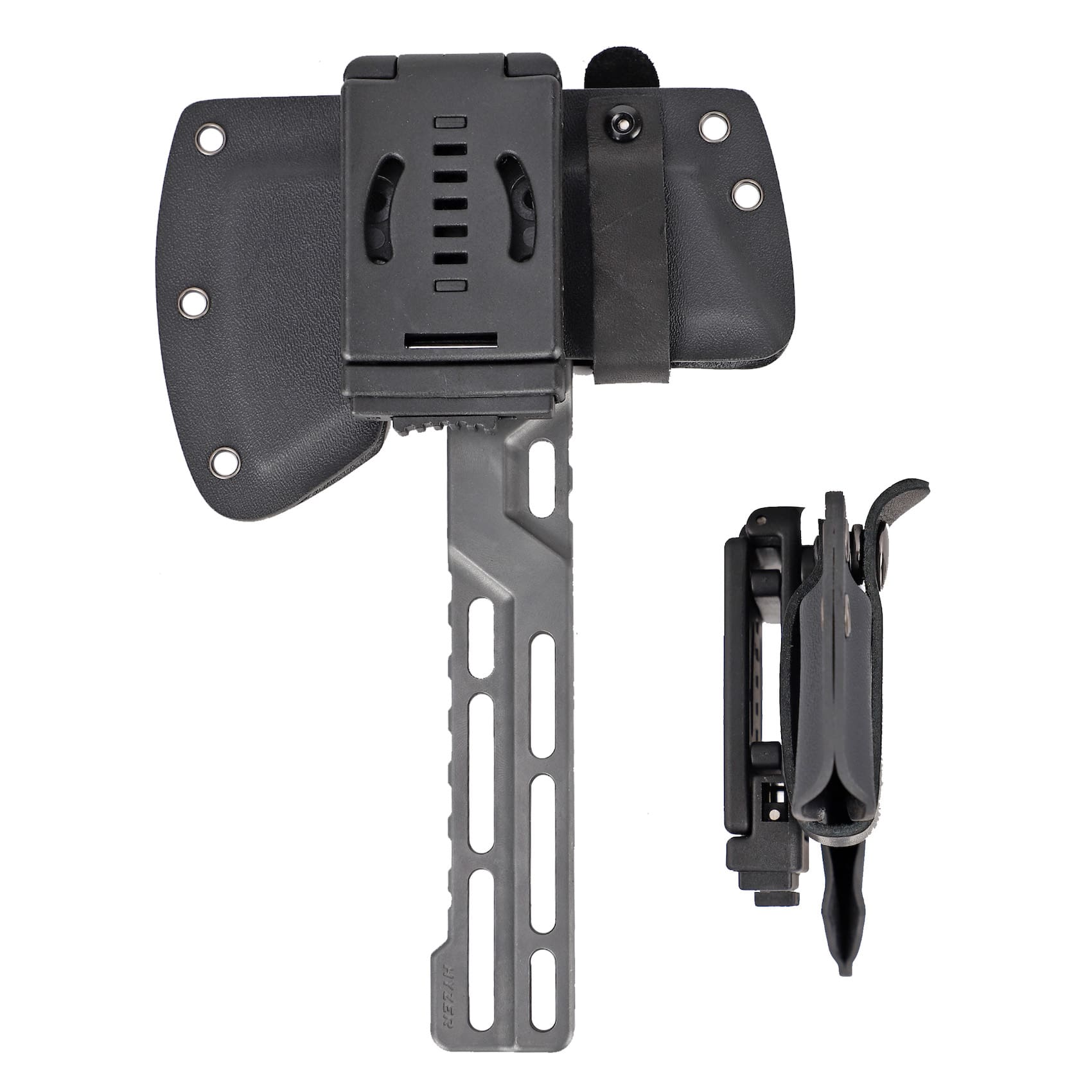 Exceed Designs - KYDEX Moulded HYZER Hatchet Sheath (Black) With Molle/Belt Clip