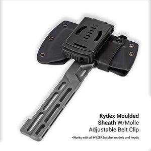 Exceed Designs - KYDEX Moulded HYZER Hatchet Sheath (Black) With Molle/Belt Clip