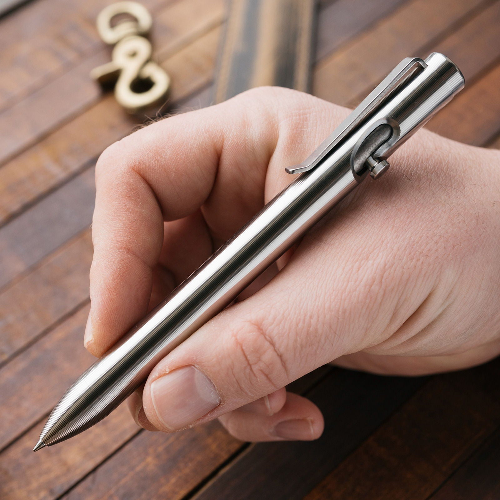 Tactile Turn - Thick Titanium Bolt Action Pen