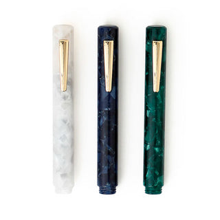 Hightide - Attache Marbled Fountain Pen (Green)-KOHEZI