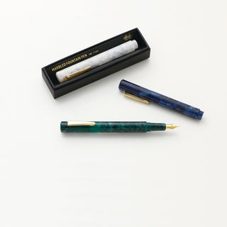 Hightide - Attache Marbled Fountain Pen (Green)-KOHEZI